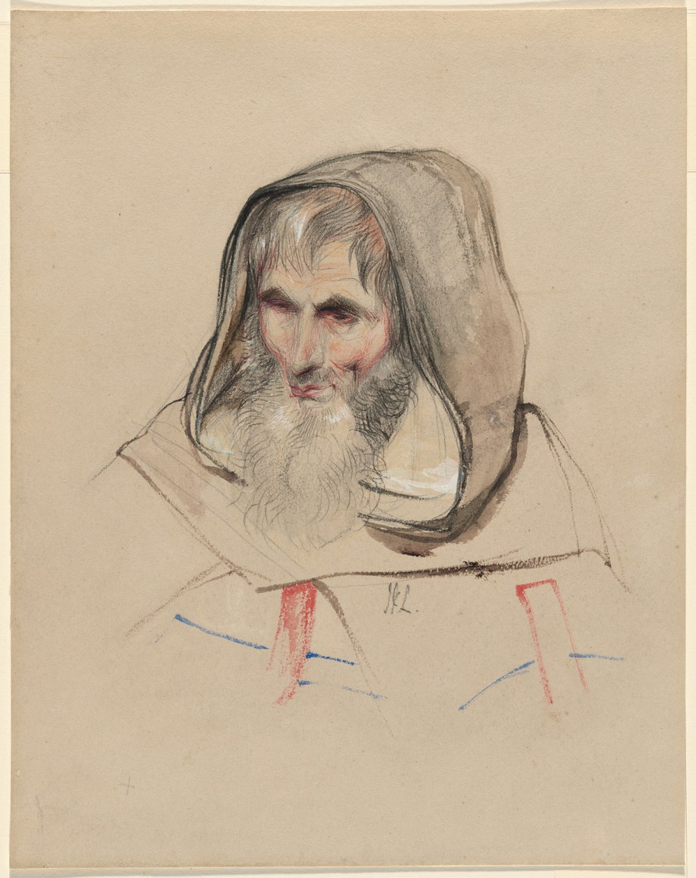 Egy spanyol szerzetes feje alkotó: John Frederick Lewis