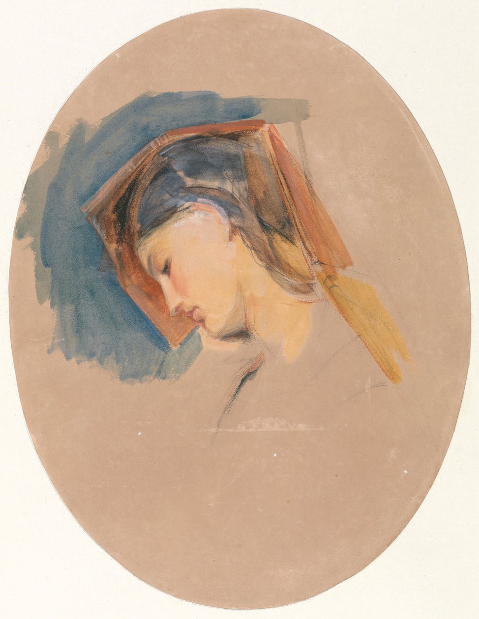 Egy fiatal nő feje alkotó: John Frederick Lewis