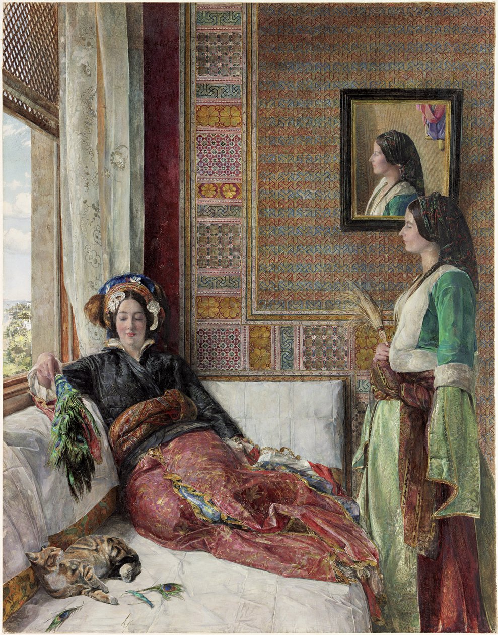Hhareem Life - Konstantinápoly (wc, bc és ceruza gumiarábikummal a papíron) alkotó: John Frederick Lewis