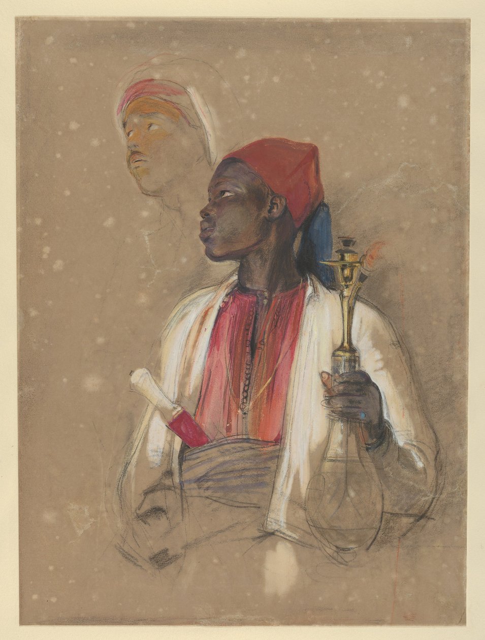 Tanulmány „A pipahordozó” című műhöz alkotó: John Frederick Lewis