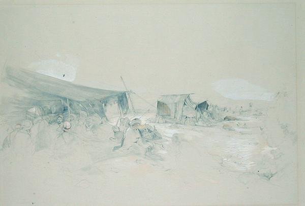 A Sínai-hegy sivataga (ceruza és gouache, papír) alkotó: John Frederick Lewis
