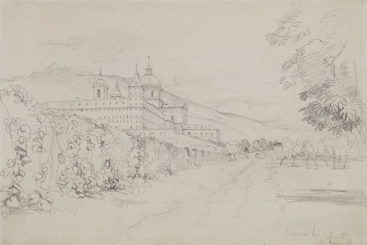 Az Escorial, Madrid, 1832 (ceruza) alkotó: John Frederick Lewis