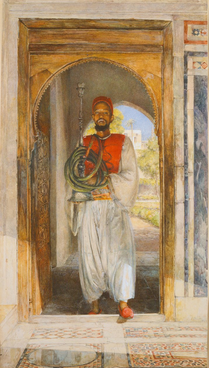 The Pipe Bearer, 1859 (toll, tinta, mosószer és zsírkréta) alkotó: John Frederick Lewis