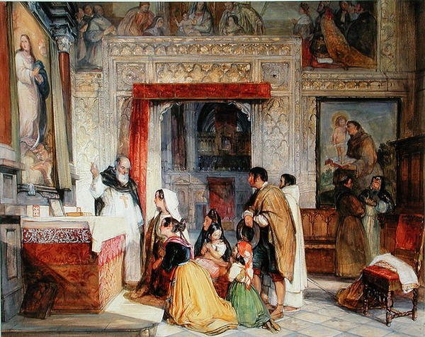 A toledói katedrális sekrestyéje (akvarell papíron) alkotó: John Frederick Lewis