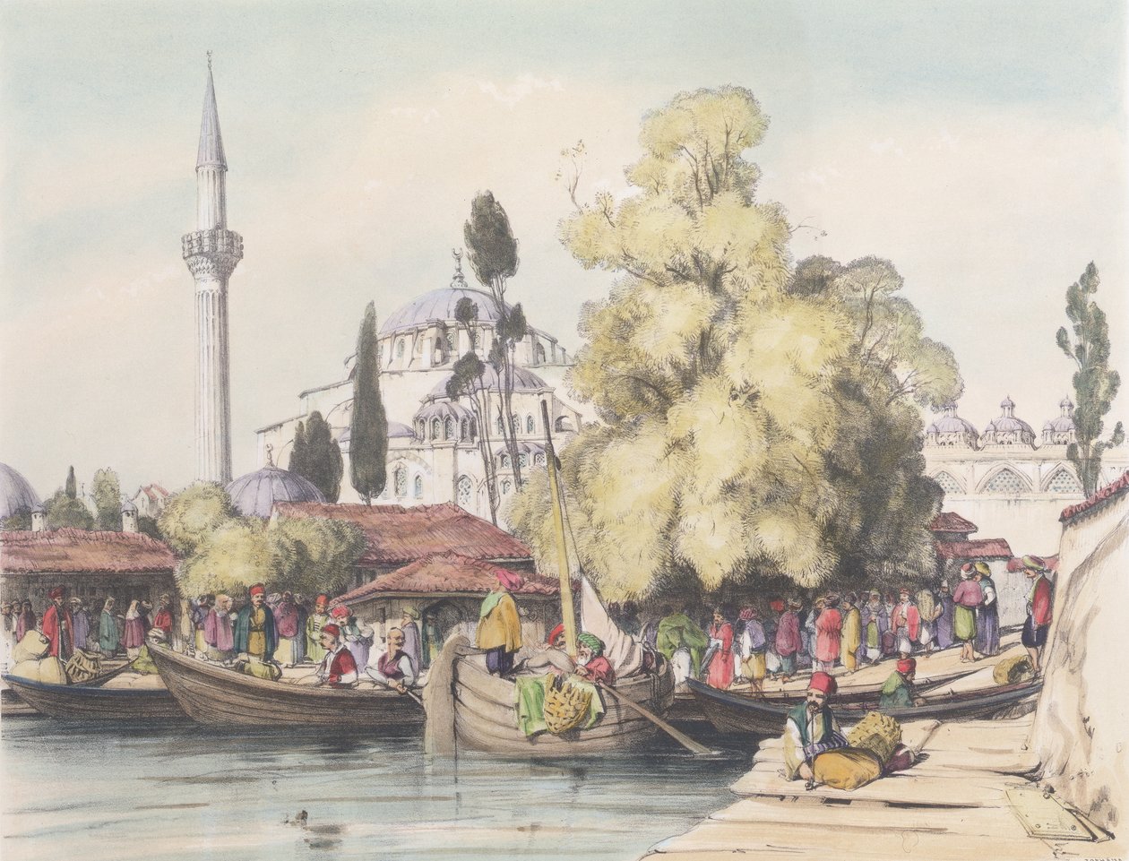Tophana, 15. tábla a „Konstantinápolyi illusztrációkból”, a művész vésette, kocsma. 1838 alkotó: John Frederick Lewis