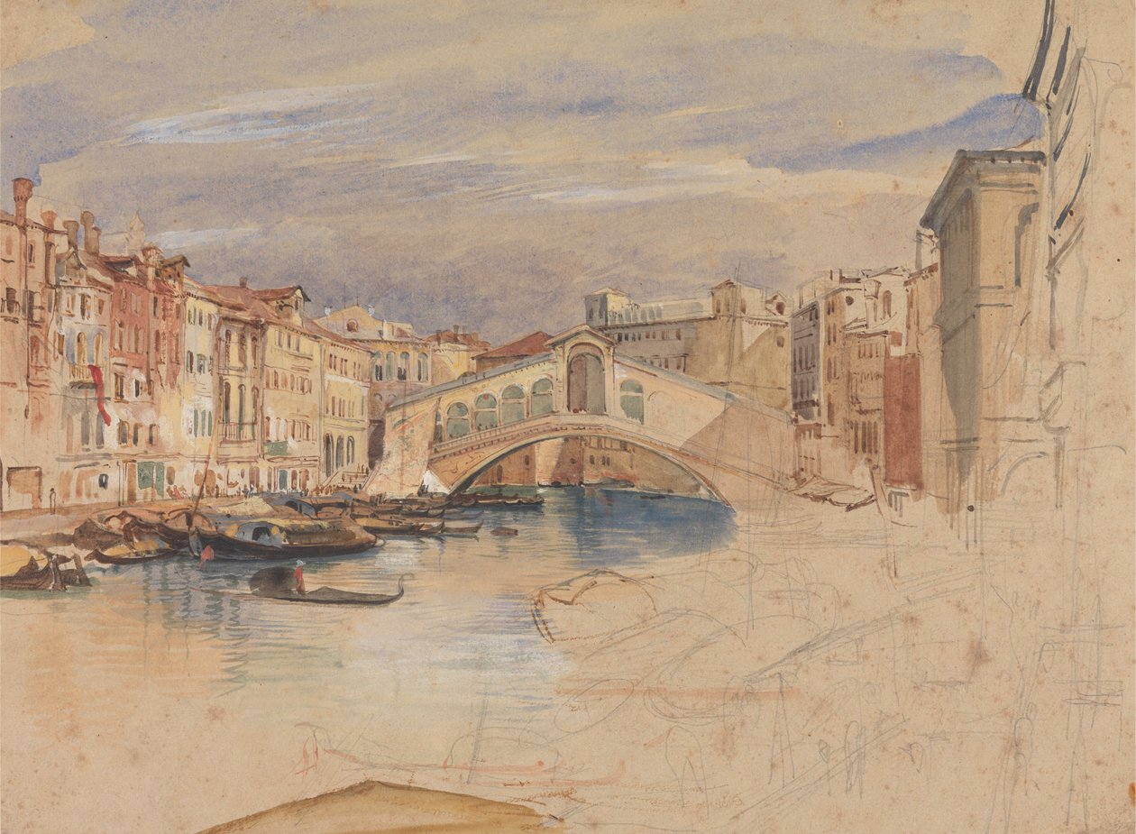 Velence: A Canal Grande és Rialto alkotó: John Frederick Lewis