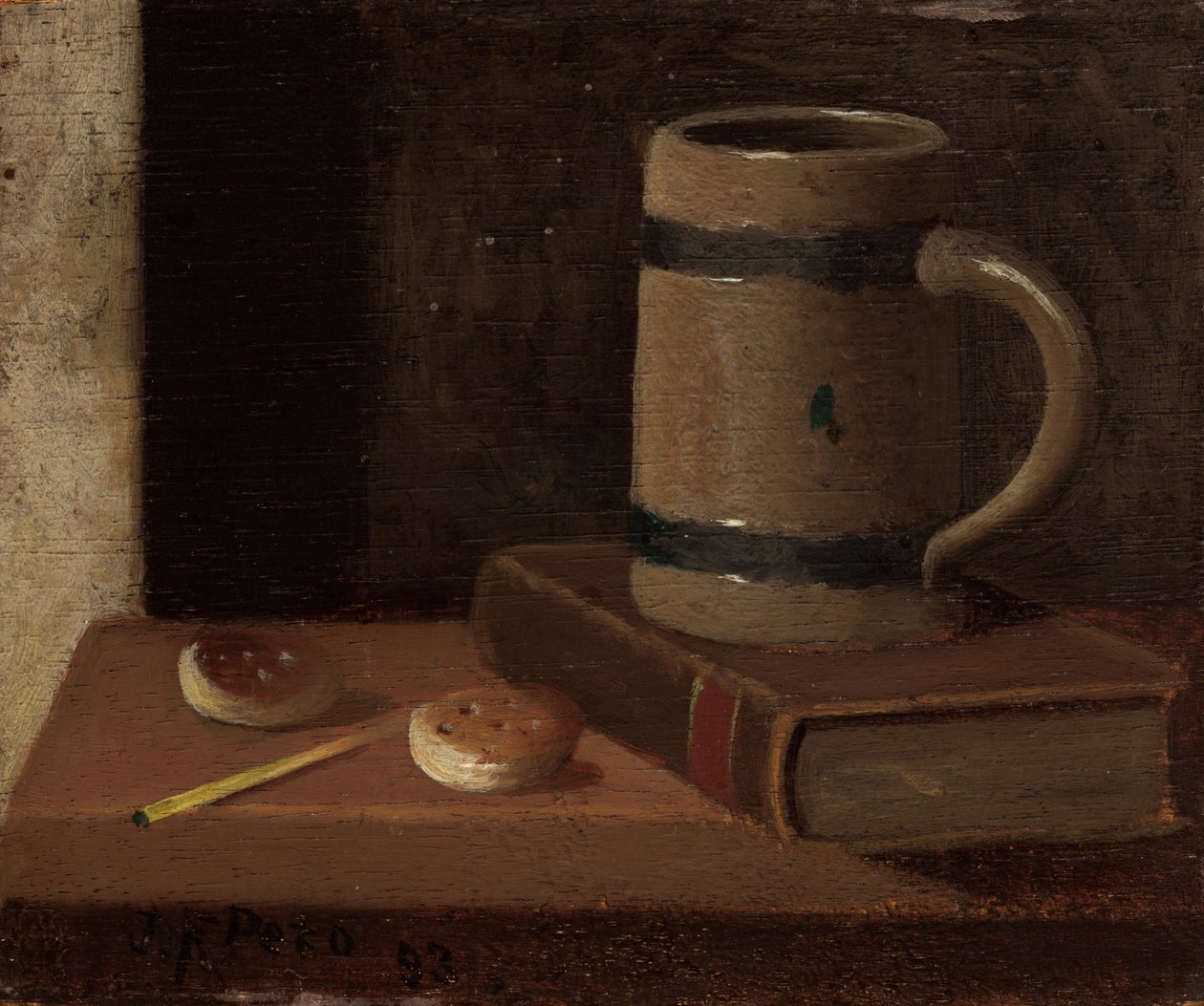 Bögre, könyv, keksz és gyufa alkotó: John Frederick Peto