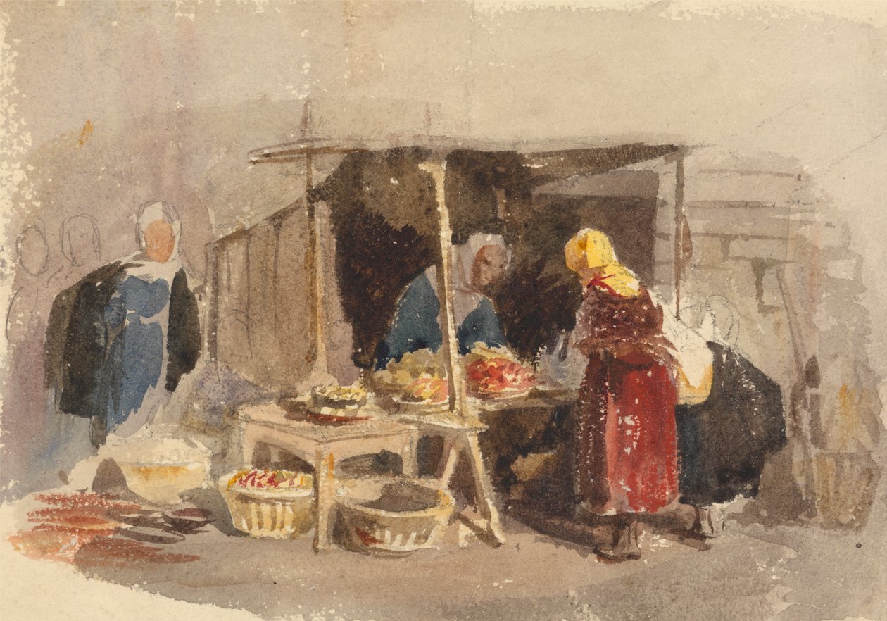 Gyümölcsbódé a piacon alkotó: John Frederick Tayler