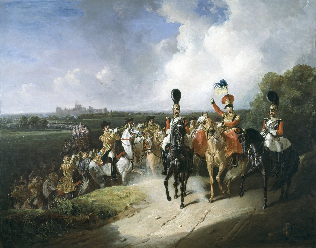Az életőrök második ezredének bandája elhagyja Windsort, 1830 alkotó: John Frederick Tayler
