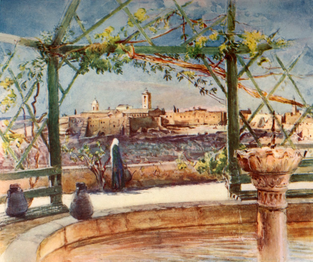 A betlehemi Születés temploma a szemközti domb kertjéből, 1902. alkotó: John Fulleylove