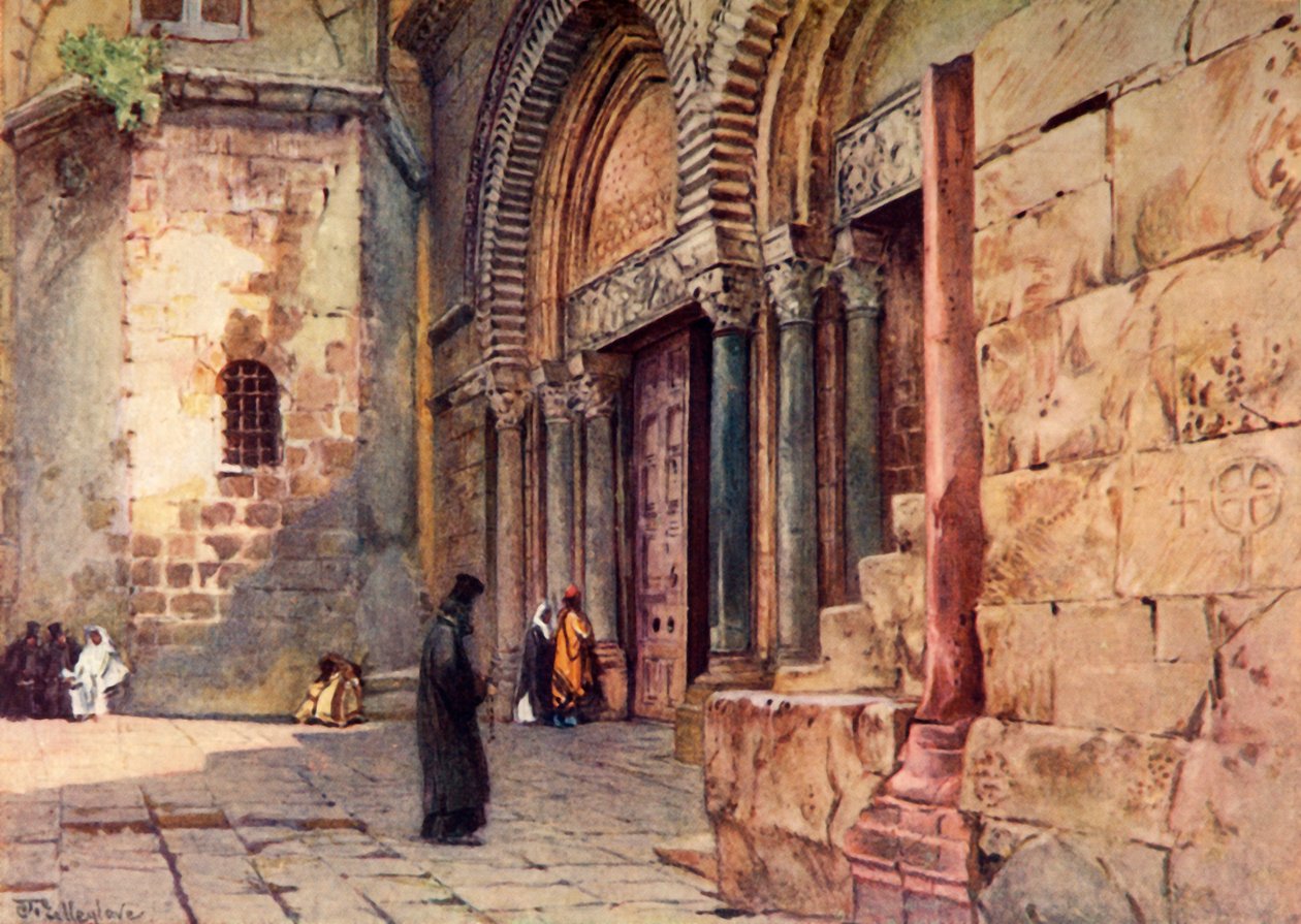 A Szent Sír-templom bejárata, 1902. alkotó: John Fulleylove