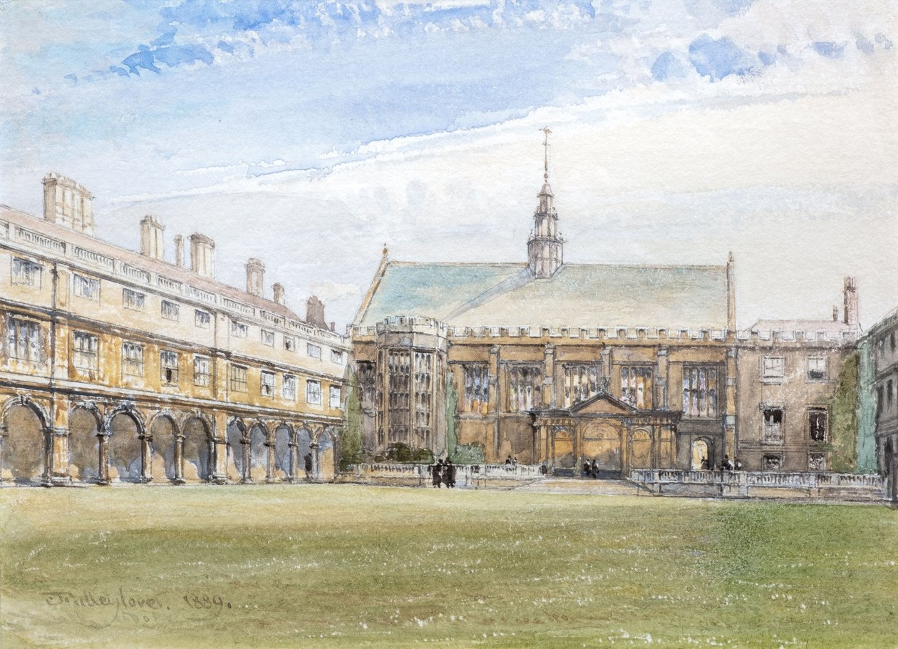 A Trinity College csarnoka, Cambridge,1889 (akvarell) alkotó: John Fulleylove