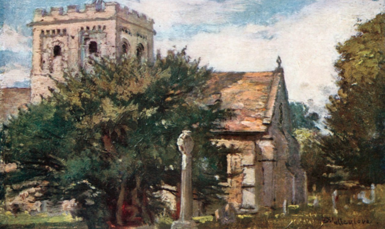 Iffley templom délkeletről (színes litográfia) alkotó: John Fulleylove