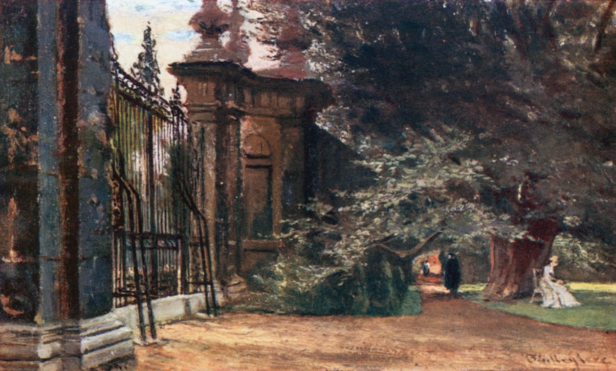 A Trinity College kertjében (színes litográfia) alkotó: John Fulleylove