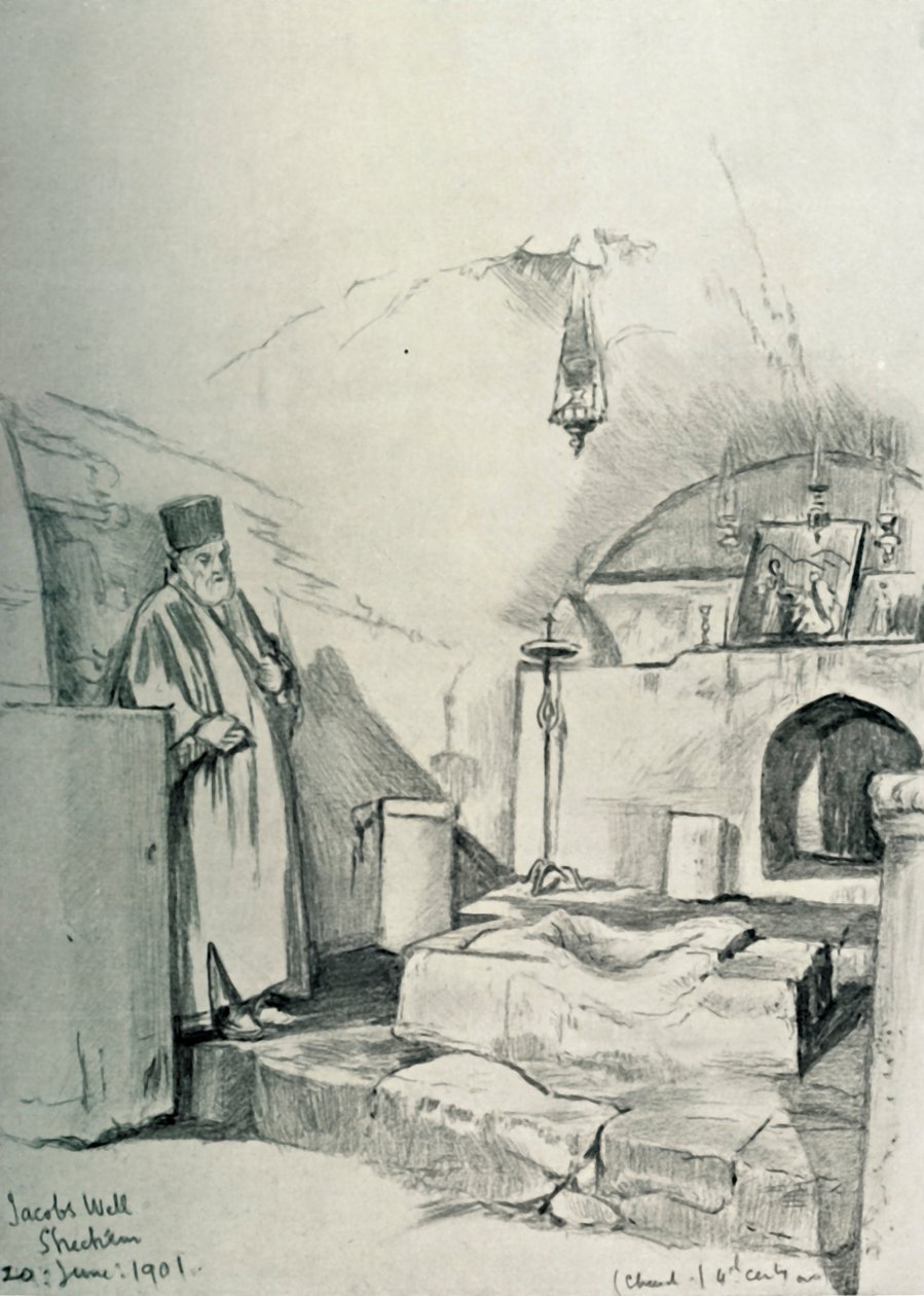 Jacobs-kút Shechem Nablusban, 1902. alkotó: John Fulleylove