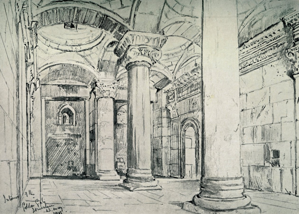 Jeruzsálem – Az Arany vagy Szép Kapu belseje, 1902. alkotó: John Fulleylove