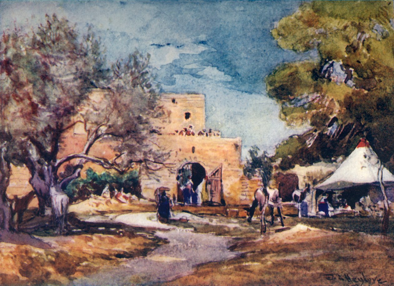 Középkori épület Jeruzsálem északi falán kívül, 1902. alkotó: John Fulleylove