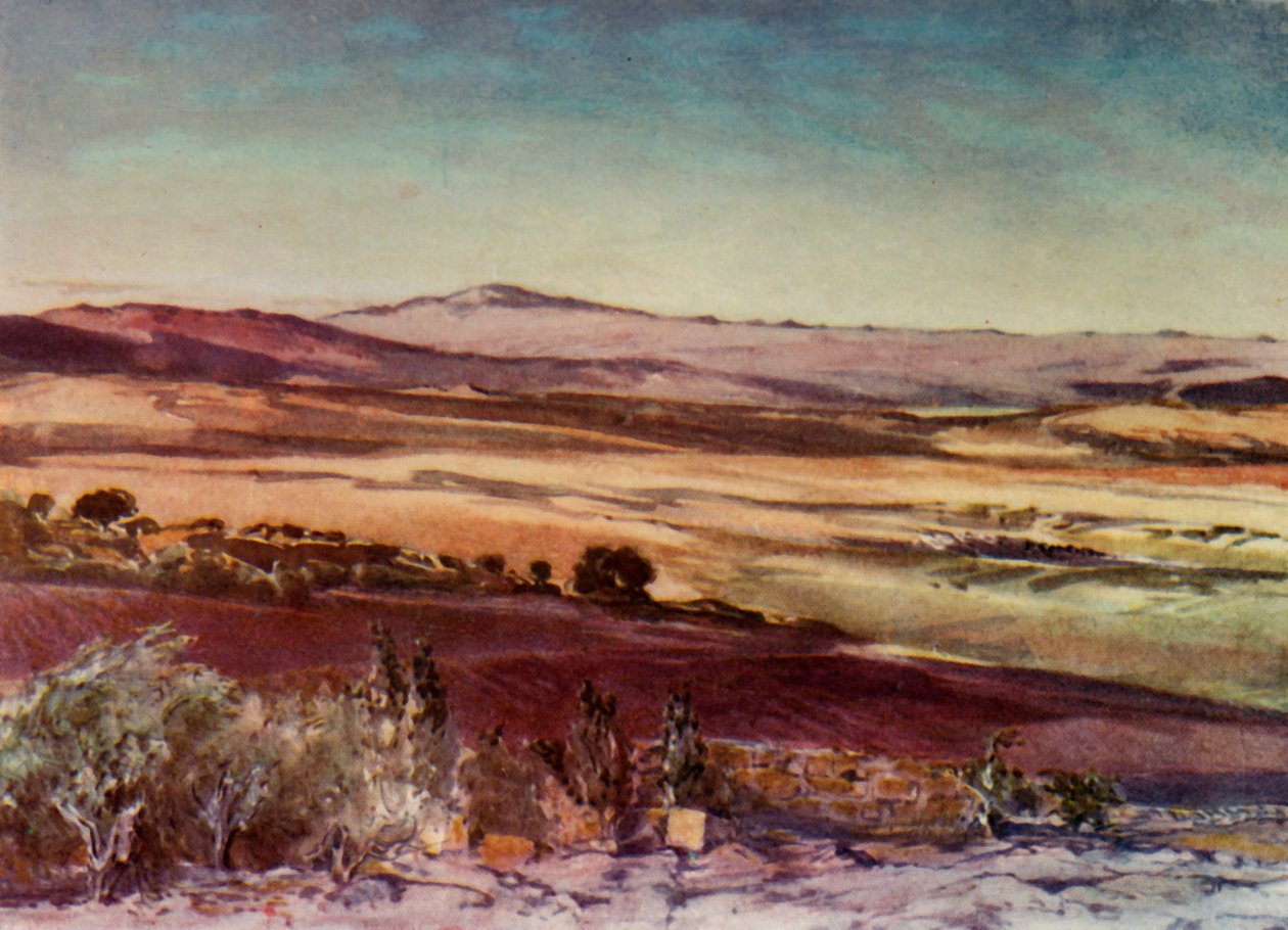 A Hermon-hegy Tabor lejtőiről, 1902. alkotó: John Fulleylove