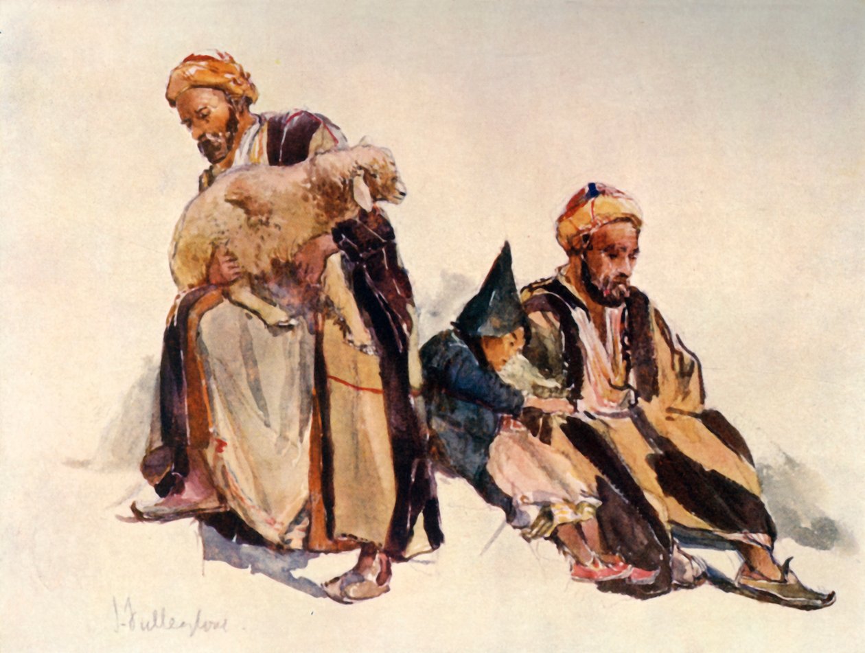 Szíriai juhászok és pásztorfiú, 1902. alkotó: John Fulleylove