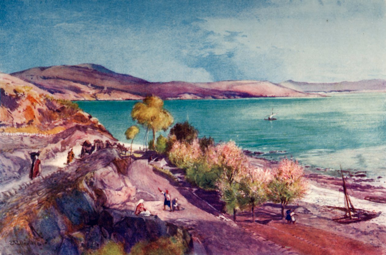 A Galileai-tó, Tibériásból északra nézve, 1902. alkotó: John Fulleylove