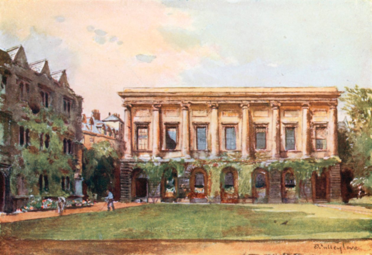 A könyvtár, Oriel College (színes litográfia) alkotó: John Fulleylove