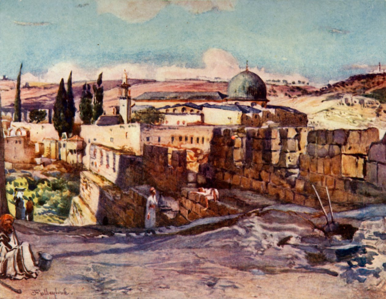 El Aksa mecsetje Jeruzsálem déli falának belsejéből, 1902. alkotó: John Fulleylove
