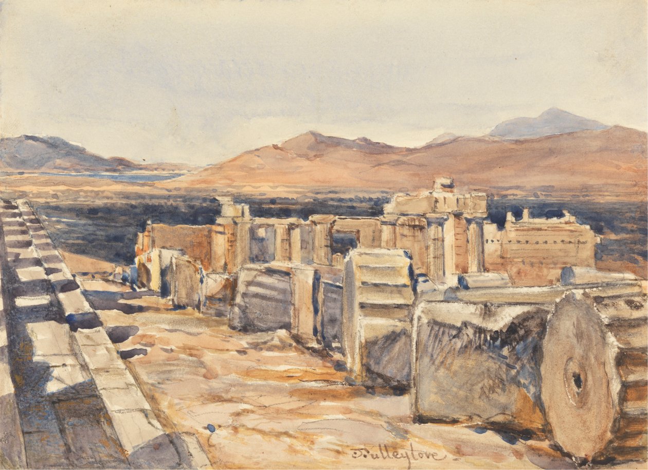 Propylaea a Parthenon stilobátusának északi széléről, Athén alkotó: John Fulleylove