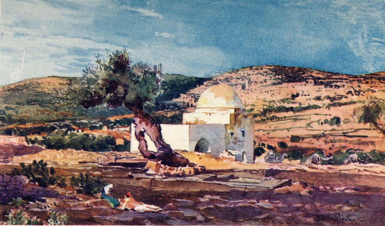 Ráchel sírja a Jeruzsálemből Hebronba vezető úton, 1902. alkotó: John Fulleylove