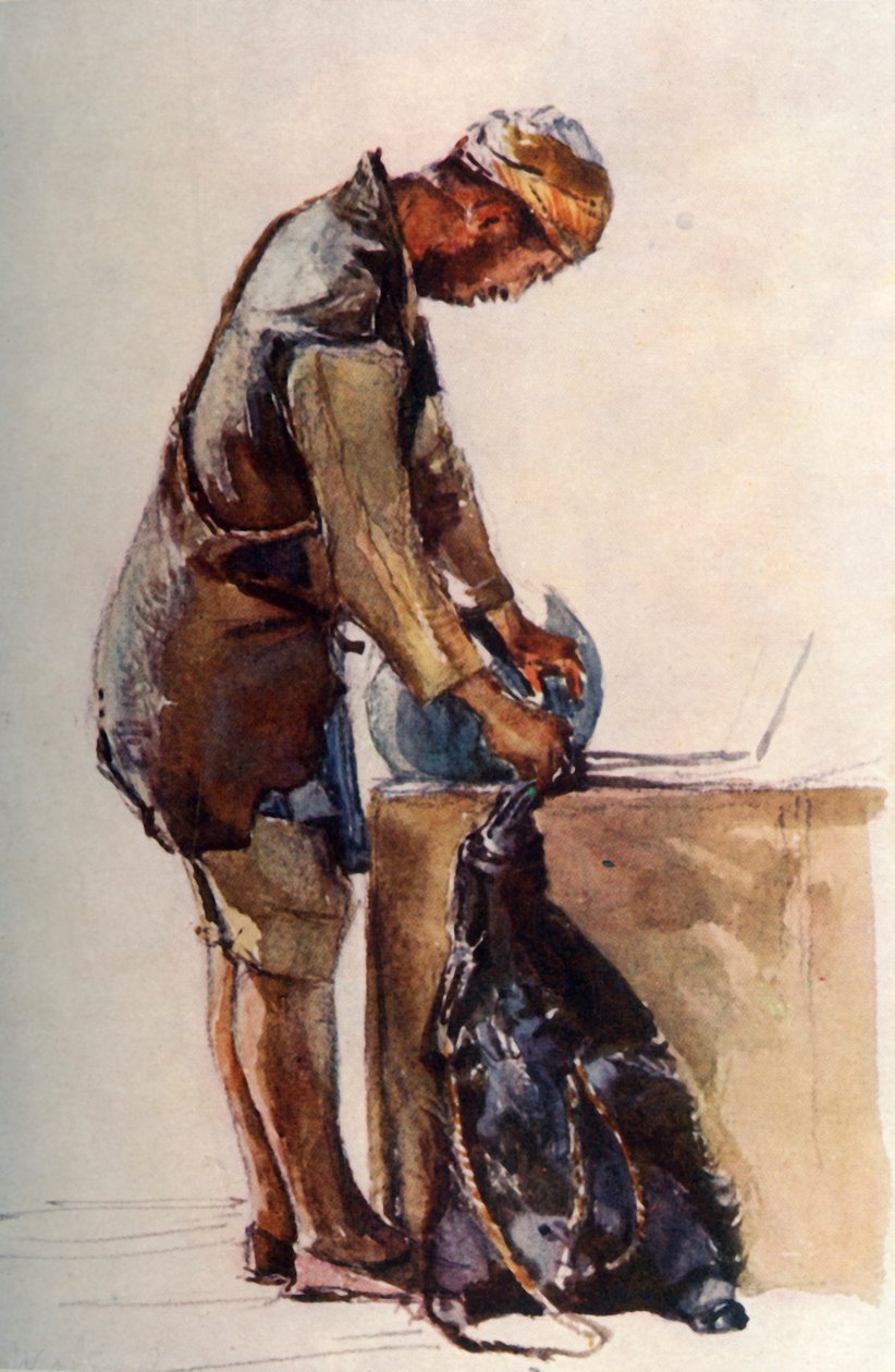 Vízhordozó töltőbőr, Jeruzsálem, 1902. alkotó: John Fulleylove