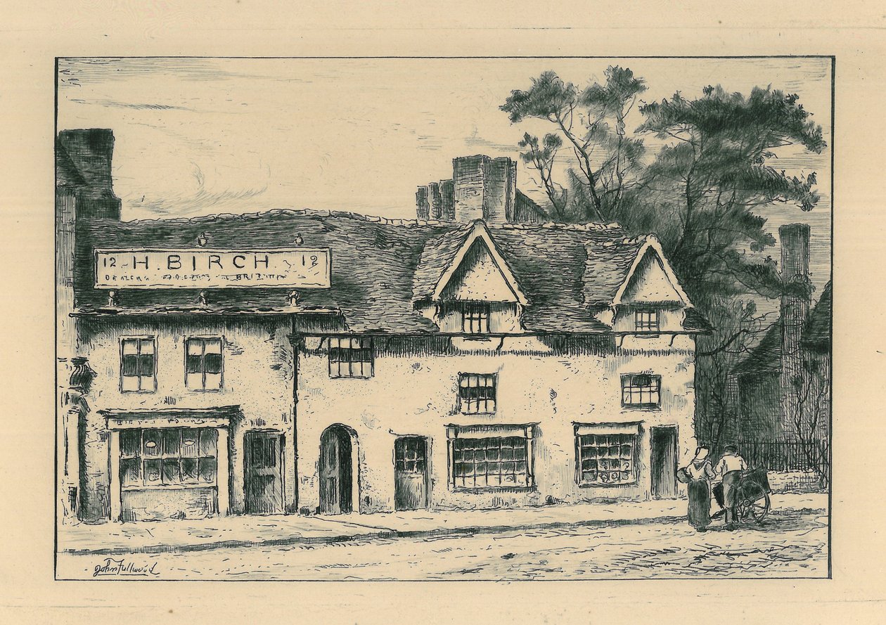Old Houses, North Street, Wolverhampton, a "Remnants Of Old Wolverhampton" Vol.I. kötetből. 1-37. sz., megjelent 1880 alkotó: John Fullwood