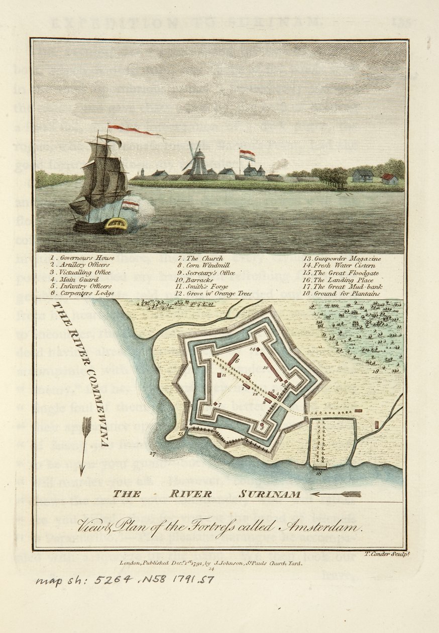 Views & plan of the fortress called Amsterdam alkotó: John Gabriel Stedman