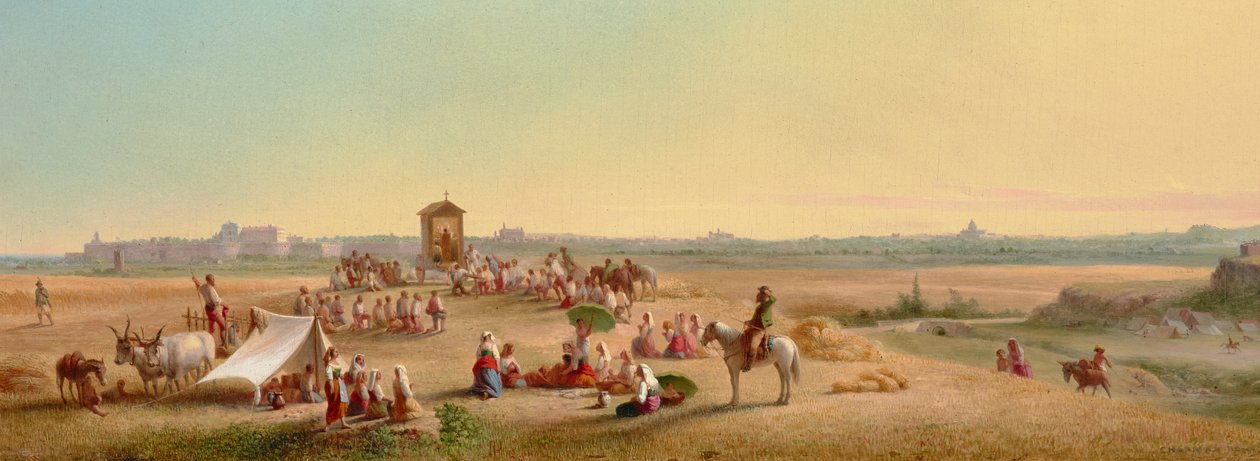 Mise a Campagnán 1878 (Olaj, tábla) alkotó: John Gadsby Chapman