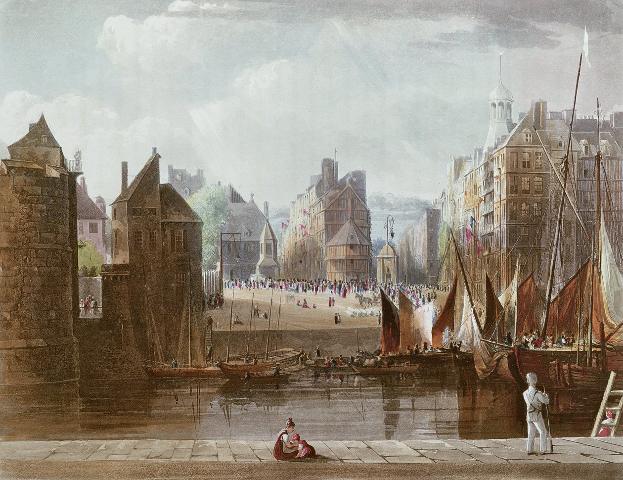Le Havre, a "Nézetek a Szajnáról" című művéből, Thomas Sutherland (sz. 1785) metszetében, R. Ackermann (1764-1834) kiadásában, 1821 alkotó: John Gendall