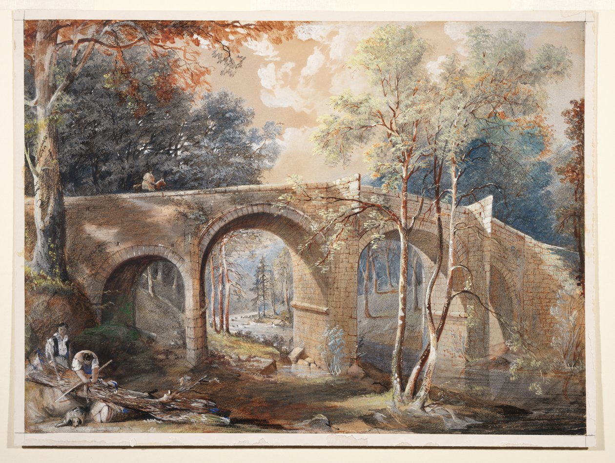 Favágók a Fingle Bridge-nél, Dartmoor alkotó: John Gendall