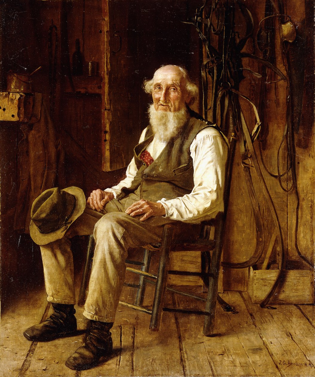 Egy pillanatnyi töprengés, alkotó: John George Brown