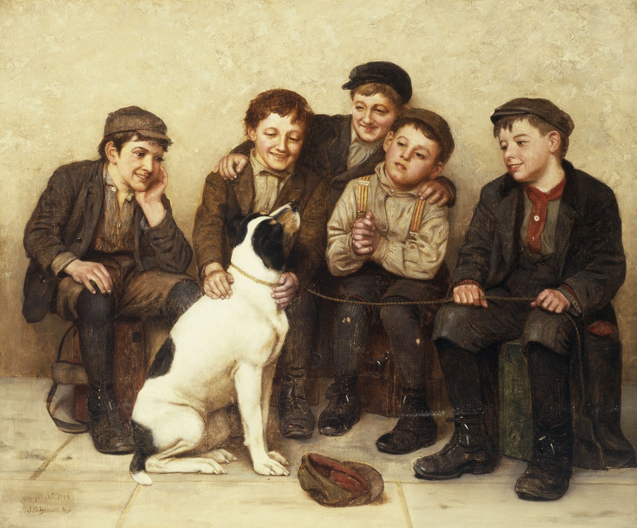 Jó kezekben, 1909 alkotó: John George Brown