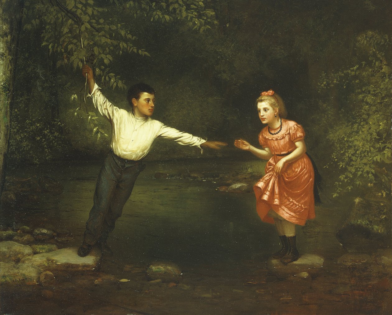 Kövek a patakon túl, alkotó: John George Brown