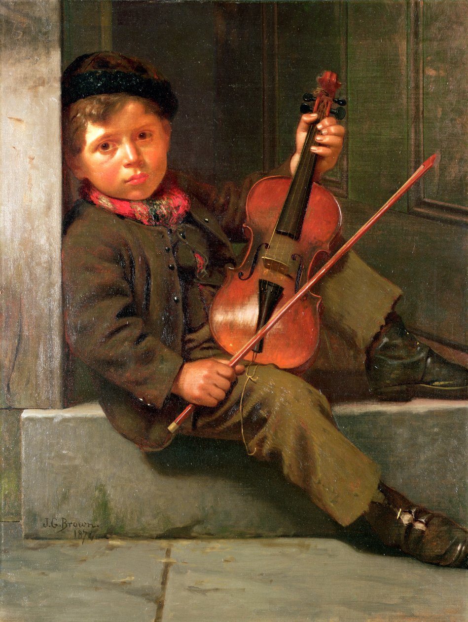 A fiú hegedűs, 1874 alkotó: John George Brown
