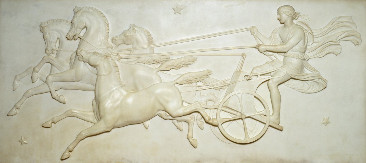A Nap szekerét vezető Phaeton domborműve (márvány) alkotó: John Gibson