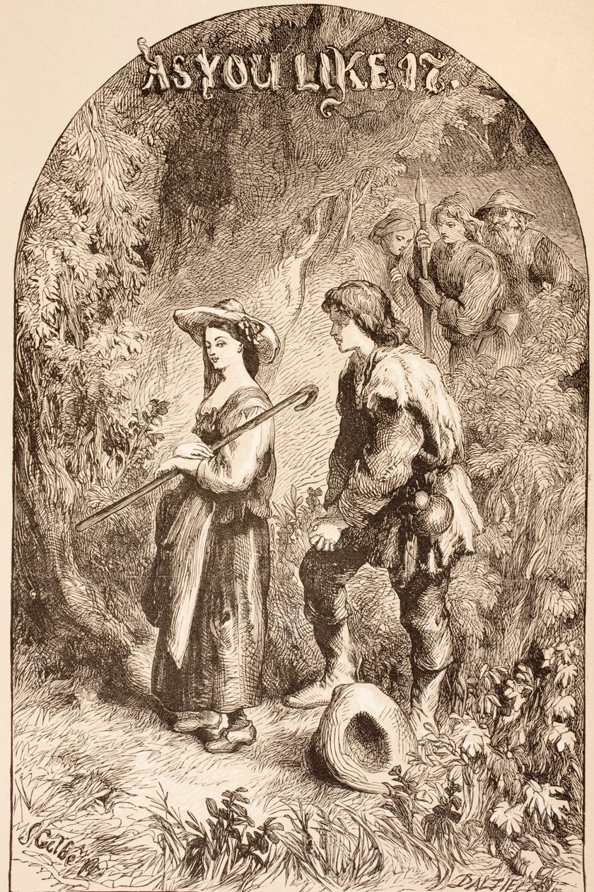 Illusztráció az As You Like It-hez, a „The Illustrated Library Shakespeare”-ből, 1890-ben Londonban alkotó: John Gilbert