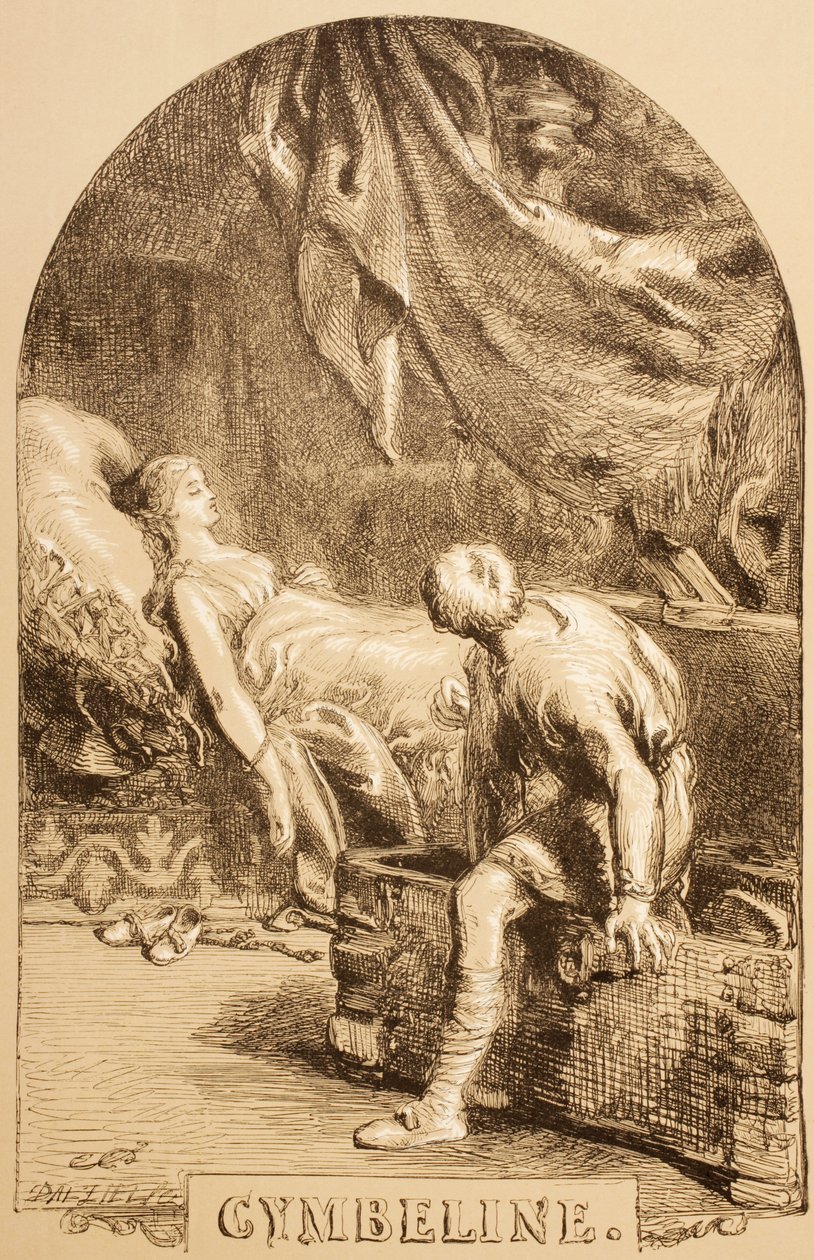 Illusztráció a Cymbeline-hez, a „The Illustrated Library Shakespeare”-ből, 1890-ben Londonban alkotó: John Gilbert