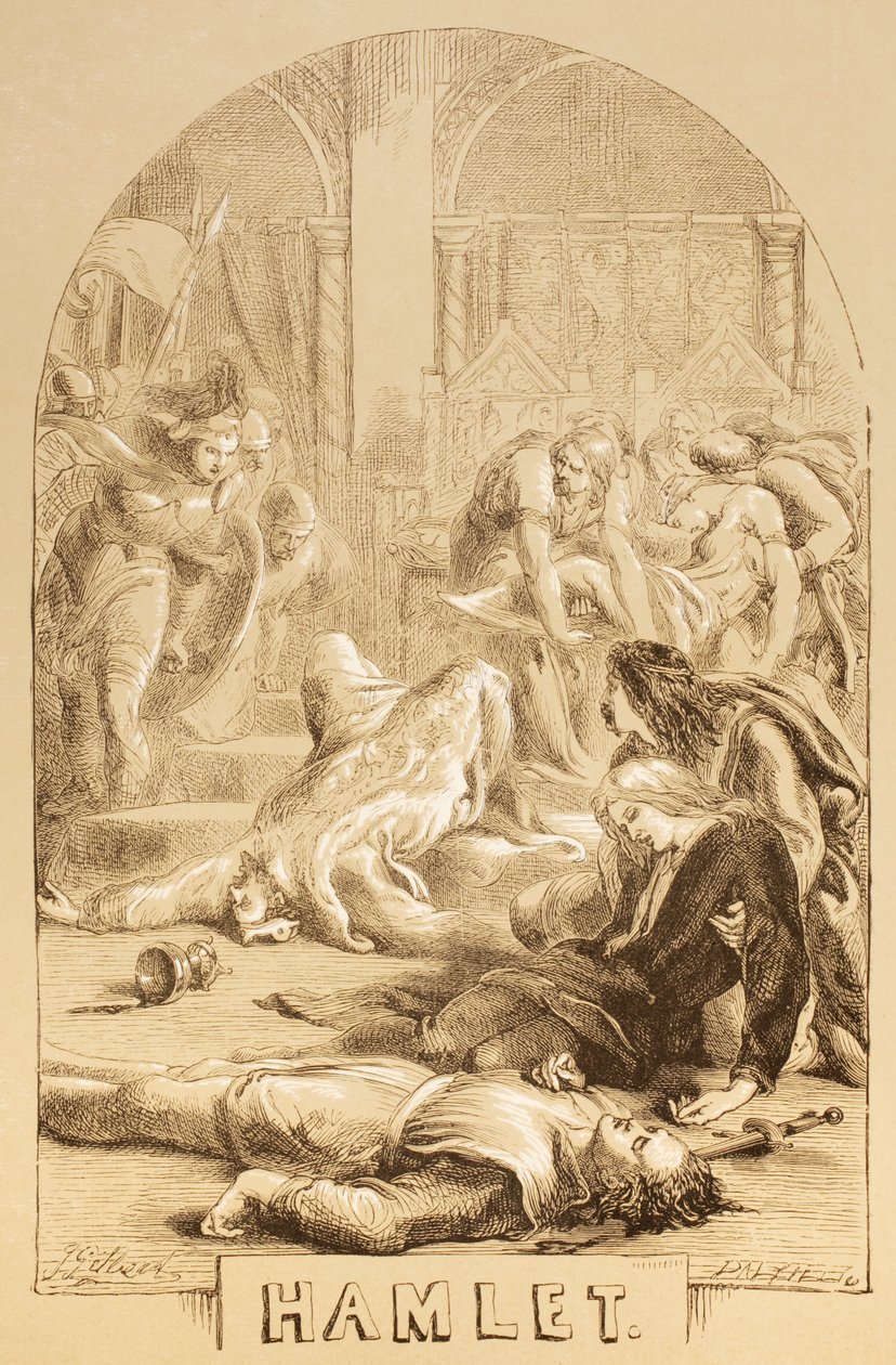 Illusztráció a Hamlethez, a "The Illustrated Library Shakespeare" című, 1890-ben Londonban megjelent kötetből. alkotó: John Gilbert