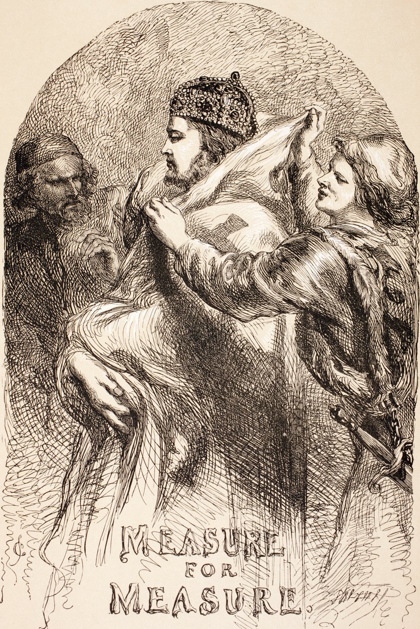 Illustration for Measure for Measure, a The Illustrated Library Shakespeare-ből, 1890-ben Londonban alkotó: John Gilbert