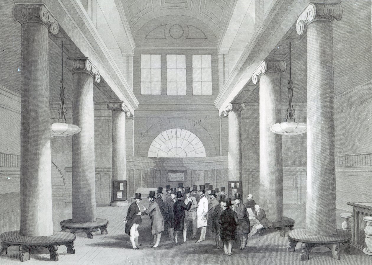 Tőzsde, Henry Melville metszete, 1842 körül alkotó: John Gilbert