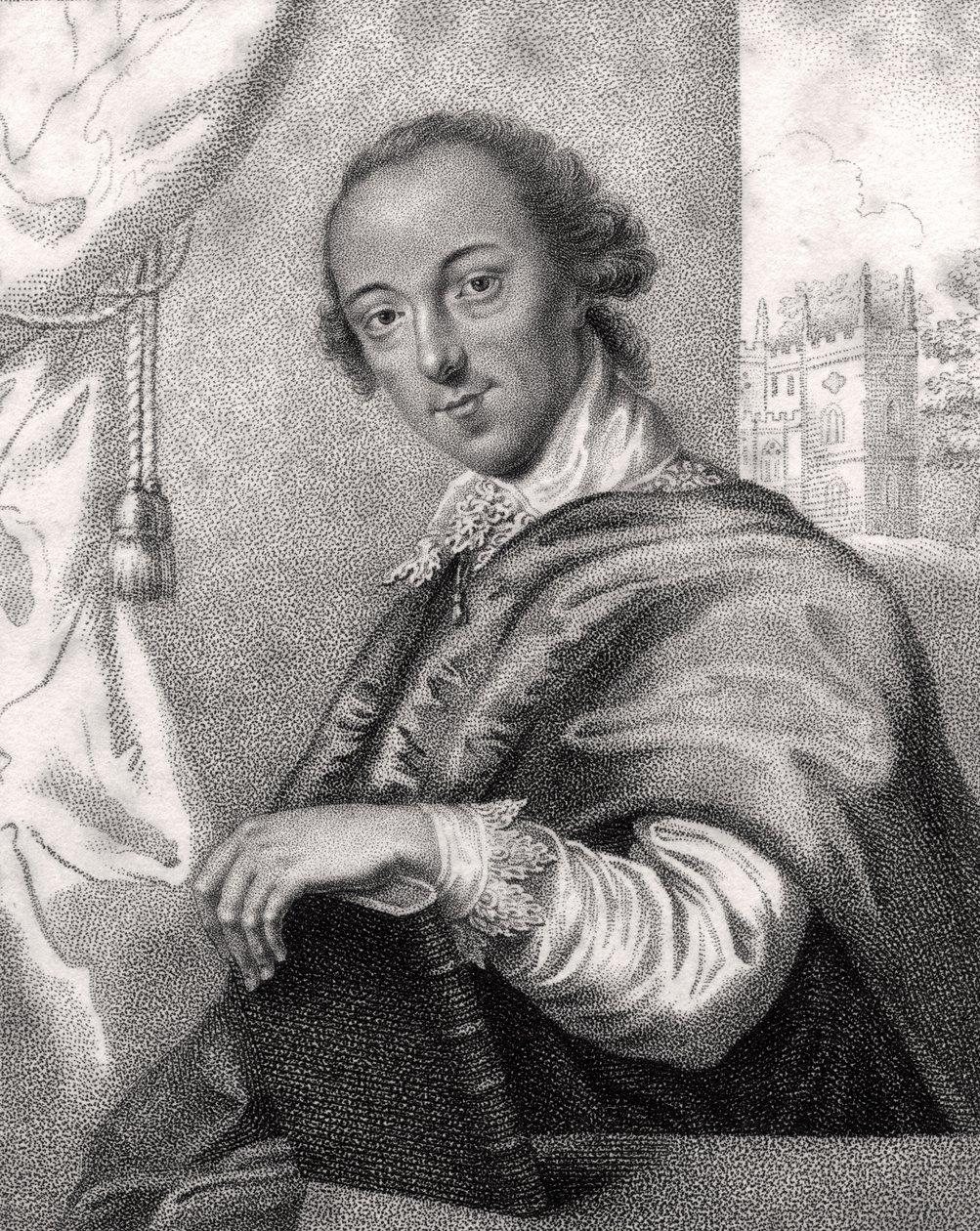 Horace Walpole, Bocquet metszete, „A királyi és nemes szerzők katalógusából”, 1806-ban jelent meg alkotó: John Giles Eckhardt