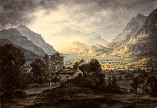 Place Fell és Helvellyn, Ullswater, a Gowbarrow Parkból (akvarell gumiarábikummal papíron) alkotó: John Glover
