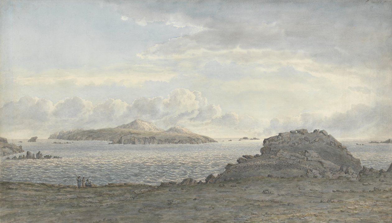 St. Davids Head, Pembrokeshire, 1805 körül (wc papíron) alkotó: John Glover