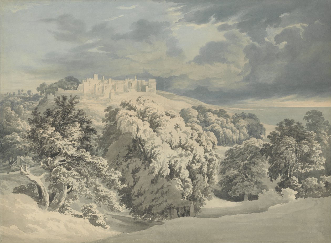 St. Donats kastély, Glamorganshire (wc grafit felett, papíron) alkotó: John Glover