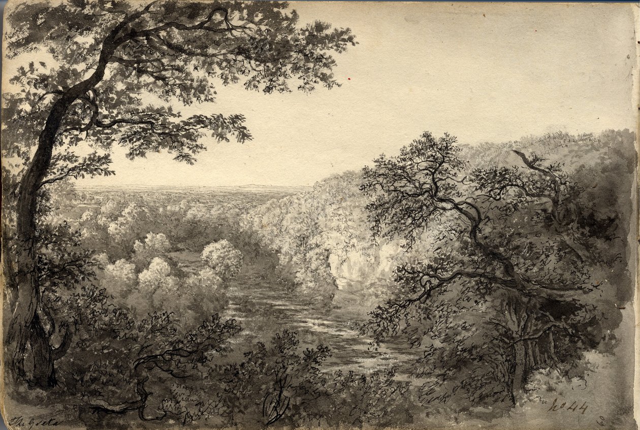 The Greta (tinta (fekete) papíron) alkotó: John Glover