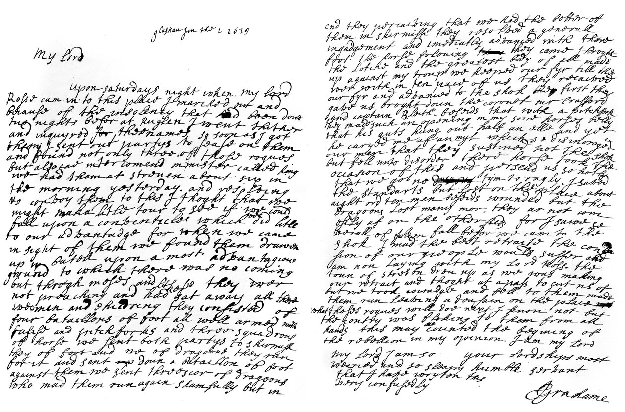 Graham of Claverhouse levele, Dundee vikomt, 1629, 1840 alkotó: John Graham